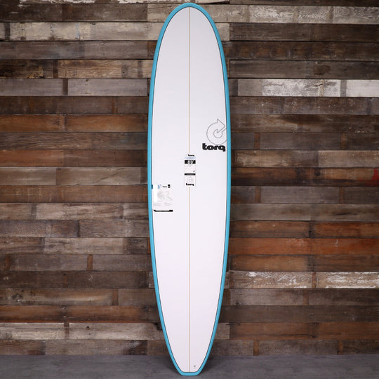 Torq Longboard TET 8'0 × 22 × 3 Surfboard - Light Teal Blue Pinline