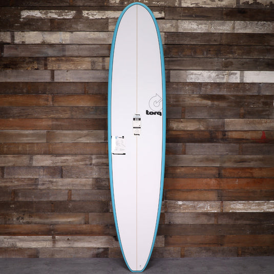 Torq Longboard TET 8'6 × 22 ½ × 3 ⅛ Surfboard - Light Teal Blue Pinline 1