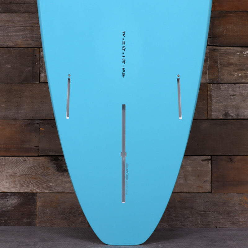 Load image into Gallery viewer, Torq Longboard TET 8'6 × 22 ½ × 3 ⅛ Surfboard - Light Teal Blue Pinline 3
