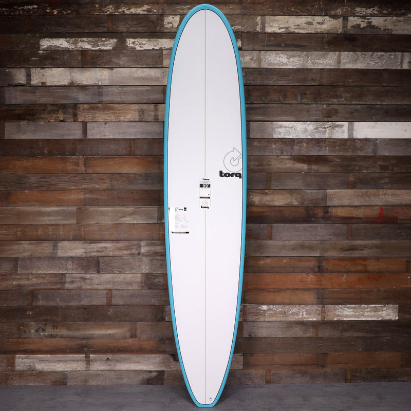 Load image into Gallery viewer, Torq Longboard TET 9'0 × 22 ¾ × 3 ⅛ Surfboard - Light Teal Blue Pinline 1
