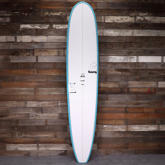 Torq Longboard TET 9'6 × 23 ½ × 3 ¼ Surfboard - Light Teal Blue Pinline 1
