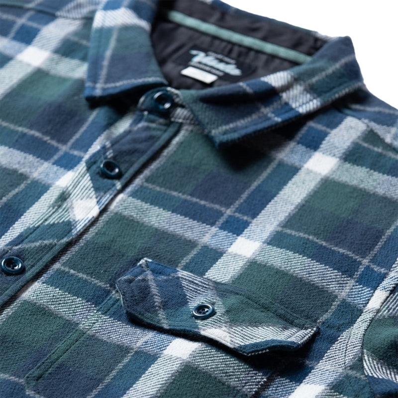Load image into Gallery viewer, Vissla Creators Innovators Eco Long Sleeve Button-Up Flannel Shirt - Evergreen 3
