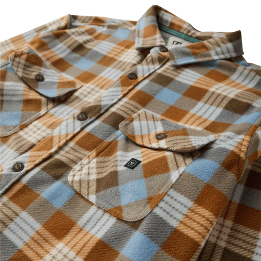 Vissla Eco-Zy Polar Long Sleeve Button-Up Flannel Shirt Faded Denim • 2025 3
