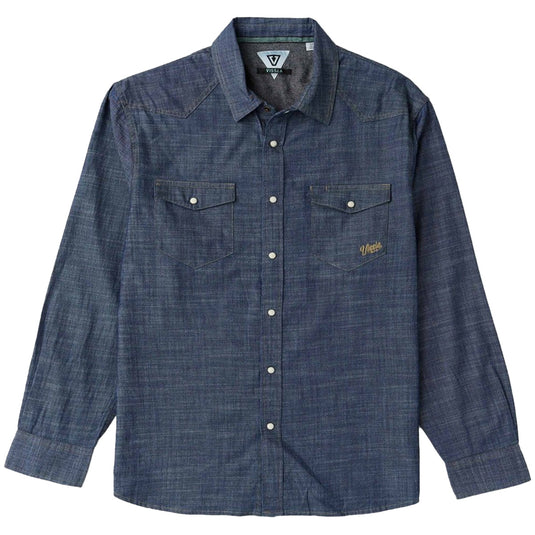 Vissla Jay Bay Long Sleeve Snap-Button Denim Shirt 1