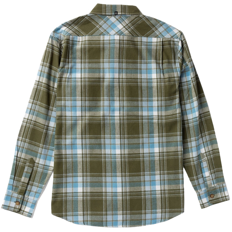 Load image into Gallery viewer, Vissla Central Coast Eco Long Sleeve Button-Up Flannel Shirt - Army 2
