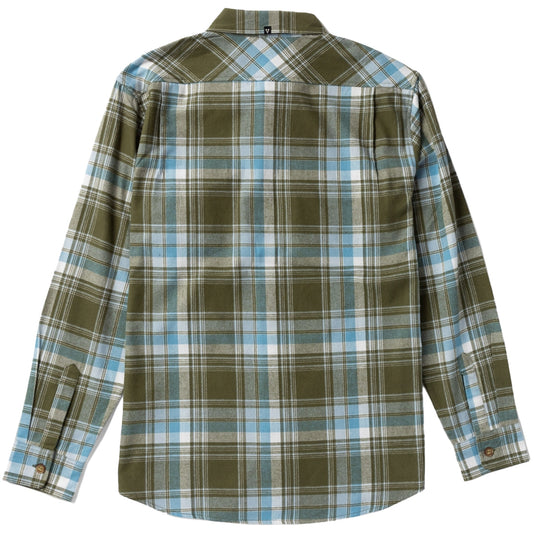 Vissla Central Coast Eco Long Sleeve Button-Up Flannel Shirt - Army 2
