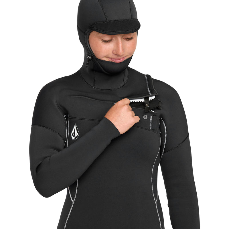 Load image into Gallery viewer, Volcom Women's Modulator 5/4 Hooded Chest-Zip Wetsuit 5

