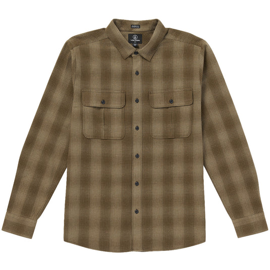 Volcom Shadowstone Long Sleeve Button-Up Flannel Shirt 1