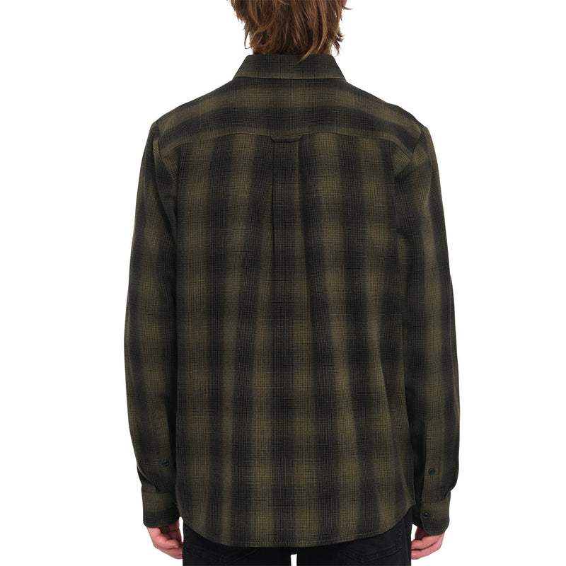 Load image into Gallery viewer, Volcom Shadowstone Long Sleeve Button-Up Flannel Shirt - Wintermoss 4
