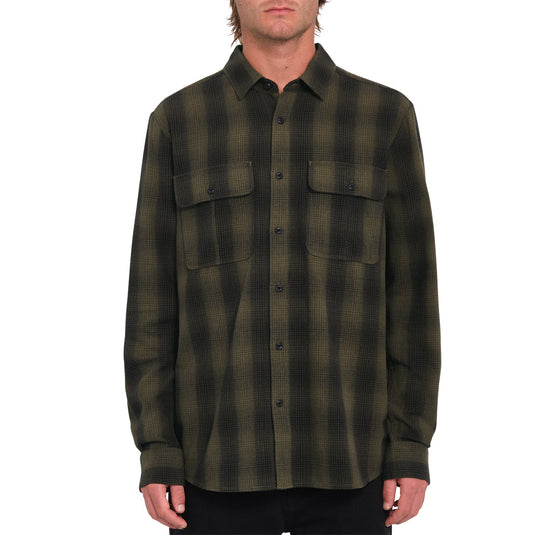 Volcom Shadowstone Long Sleeve Button-Up Flannel Shirt - Wintermoss 3