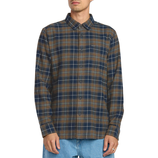 Volcom Caden Plaid Long Sleeve Button-Up Flannel Shirt 1