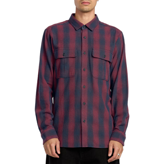 Volcom Shadowstone Long Sleeve Button-Up Flannel Shirt 1