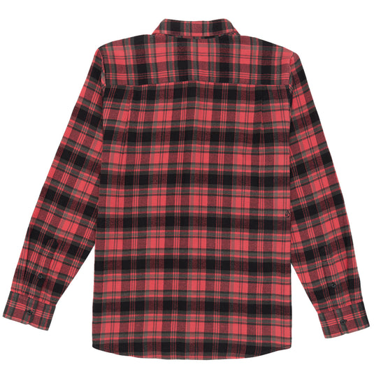 Volcom Caden Plaid Long Sleeve Button-Up Flannel Shirt - Cranberry 2
