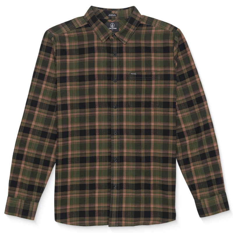 Load image into Gallery viewer, Volcom Caden Plaid Long Sleeve Button-Up Flannel Shirt 1

