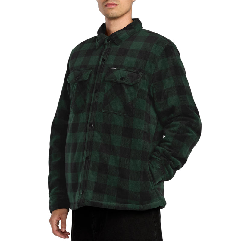 Load image into Gallery viewer, Volcom Bowered II Lined Fleece Long Sleeve Button-Up Flannel Shirt 3
