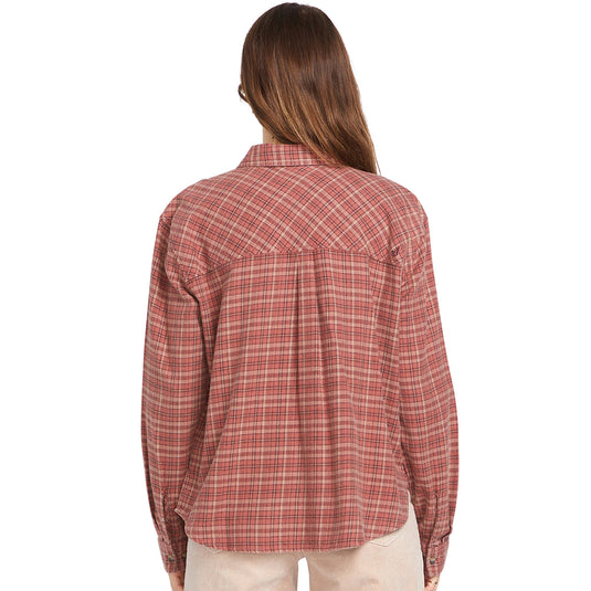 Volcom Women's Plaid to Meet U 2 Long Sleeve Button-Up Flannel Shirt 2