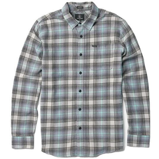 Volcom Caden Plaid Long Sleeve Button-Up Flannel Shirt - Tower Gray 1