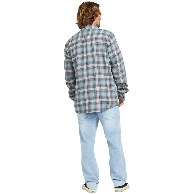 Load image into Gallery viewer, Volcom Caden Plaid Long Sleeve Button-Up Flannel Shirt - Tower Gray 4
