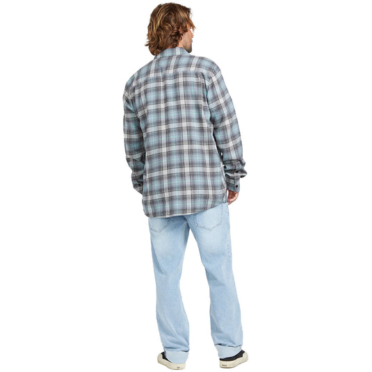 Volcom Caden Plaid Long Sleeve Button-Up Flannel Shirt - Tower Gray 4