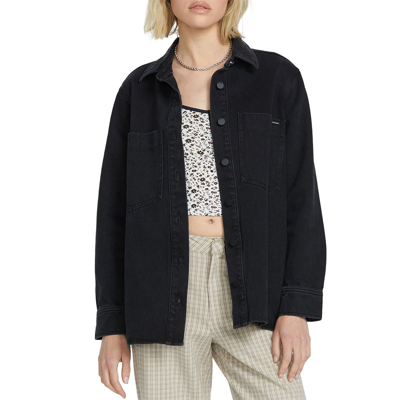 Load image into Gallery viewer, Volcom Women's Chill Trap 2 Denim Jacket 1
