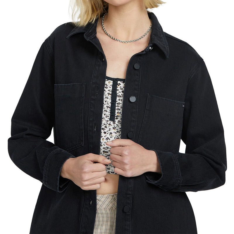 Load image into Gallery viewer, Volcom Women's Chill Trap 2 Denim Jacket 5
