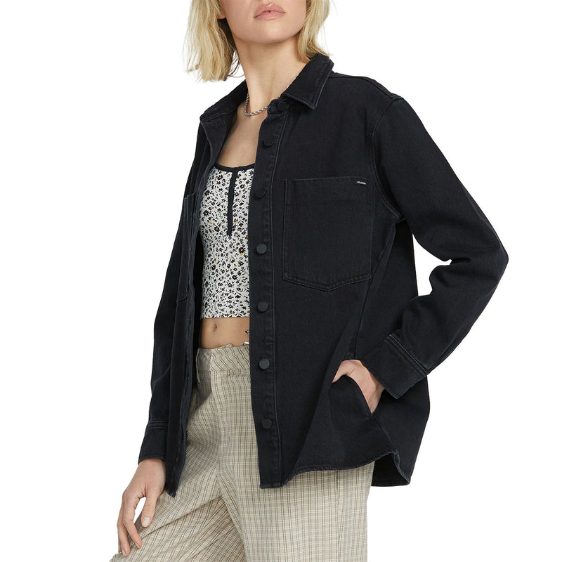 Load image into Gallery viewer, Volcom Women's Chill Trap 2 Denim Jacket 2
