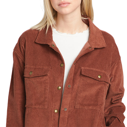 Volcom Women's Power Cord Snap-Button Shacket Jacket 3