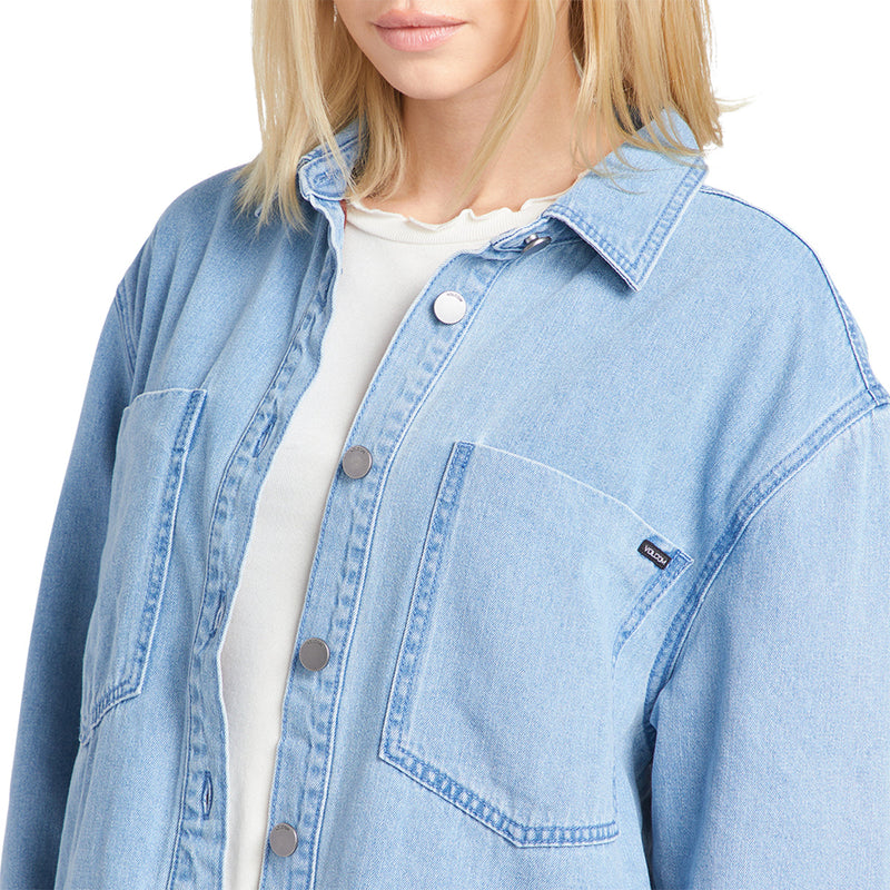 Load image into Gallery viewer, Volcom Women's Chill Trap Shacket Jacket 4
