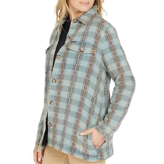 Volcom Women's Polar Boobear Flannel Shirt Jacket 2