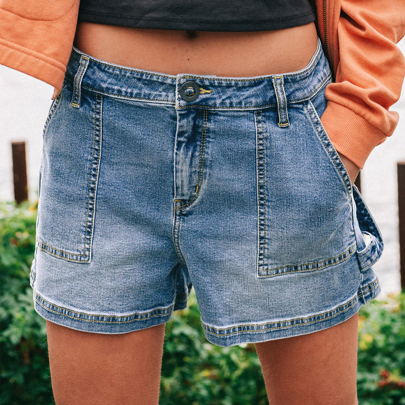 Load image into Gallery viewer, Volcom Women's Stone Kraft Denim Shorts 5
