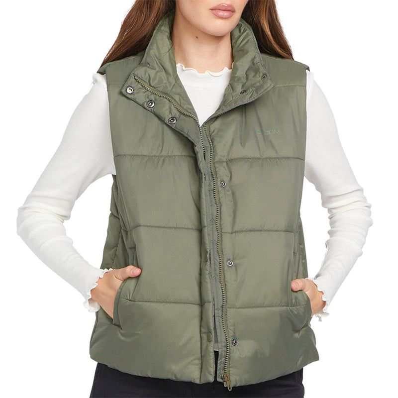 Load image into Gallery viewer, Volcom Women's Puff It Zip-Up Vest 1
