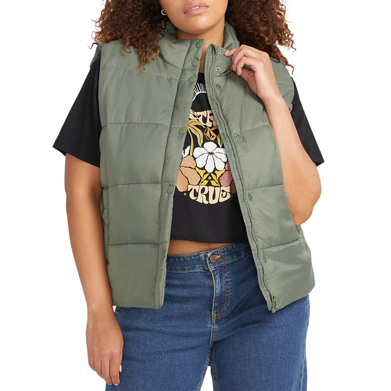 Load image into Gallery viewer, Volcom Women's Puff It Zip-Up Vest 4
