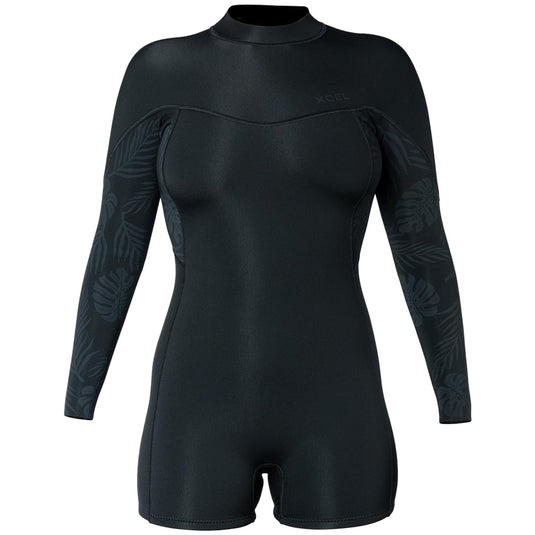 Xcel Women's Axis 2mm Long Sleeve Back-Zip Boy-Short Spring Wetsuit 1