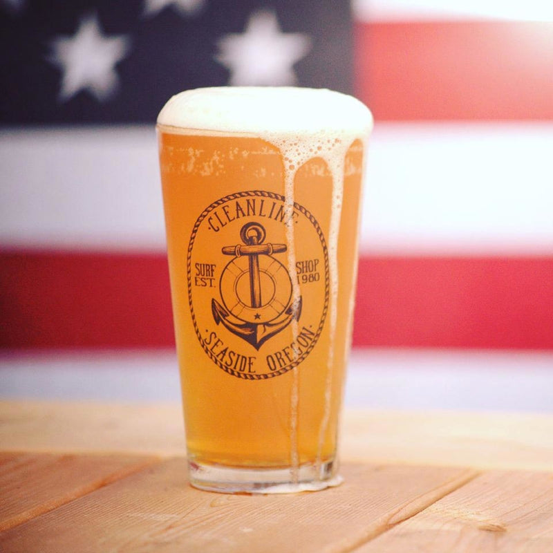 Load image into Gallery viewer, Cleanline Surf Anchor 16 oz. Pint Glass 8
