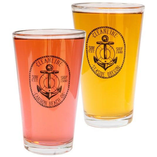 Cleanline Surf Anchor 16 oz. Pint Glass 7