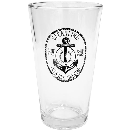 Cleanline Surf Anchor 16 oz. Pint Glass 1