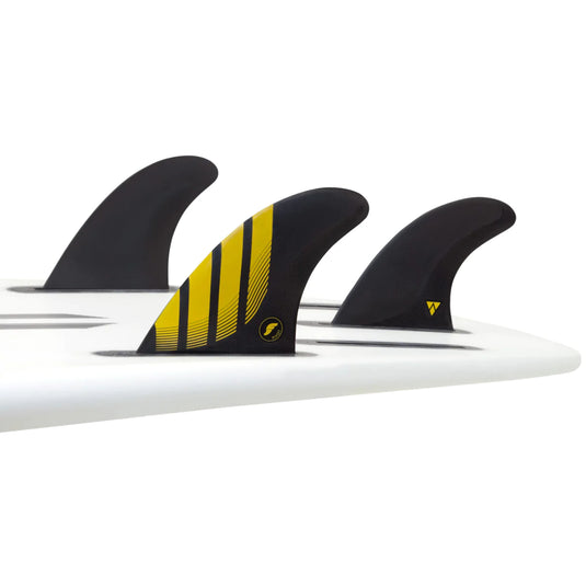 Futures P4 Alpha Tri-Fin Set - Small - Carbon/Yellow 2
