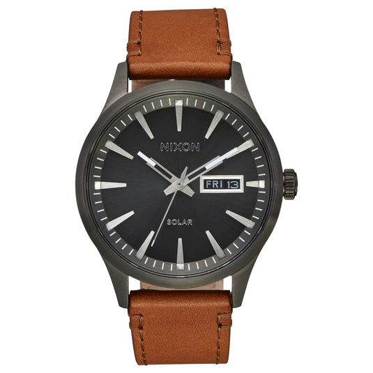 Nixon Sentry Solar Leather Watch 4