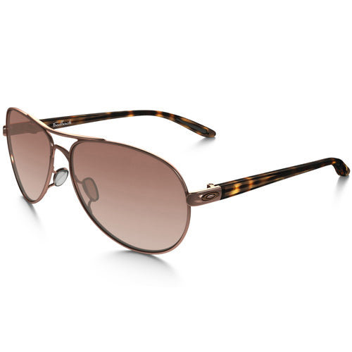 Oakley Women's Feedback Sunglasses - Rose Gold/VR50 Brown Gradient 1