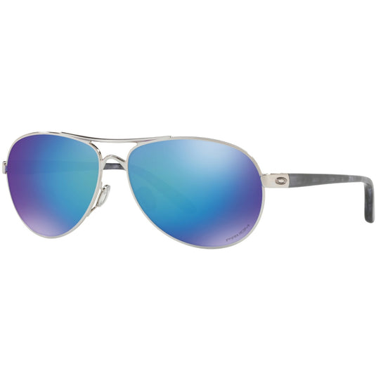 Oakley Women's Feedback Polarized Sunglasses - Polished Chrome/Prizm Sapphire 1