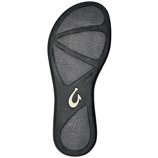 OluKai Women's Honu Leather Beach Sandals - Black 4