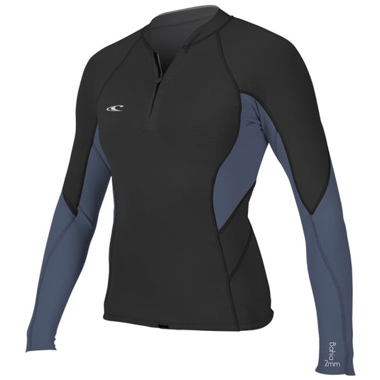 O'Neill Women's Bahia 1mm Chest-Zip Jacket - Black/Mist 1