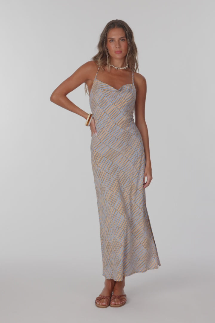 Load and play video in Gallery viewer, O'Neill Women's Holly Stripe Midi Dress 5
