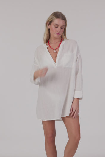 O'Neill Women's Belizin Long Sleeve Cover-Up Tunic Dress 