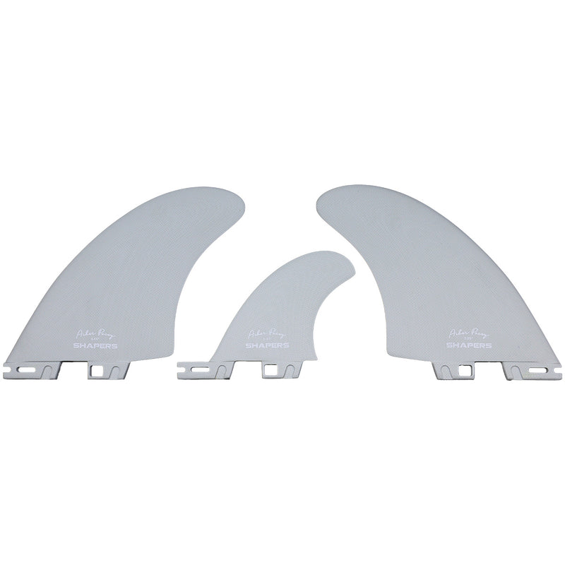 Load image into Gallery viewer, Shapers Asher Pacey Double Tab Twin + 1 Fin Set - 5.55" 2
