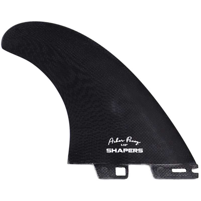 Load image into Gallery viewer, Shapers Asher Pacey Double Tab Twin + 1 Fin Set - 5.59" 7

