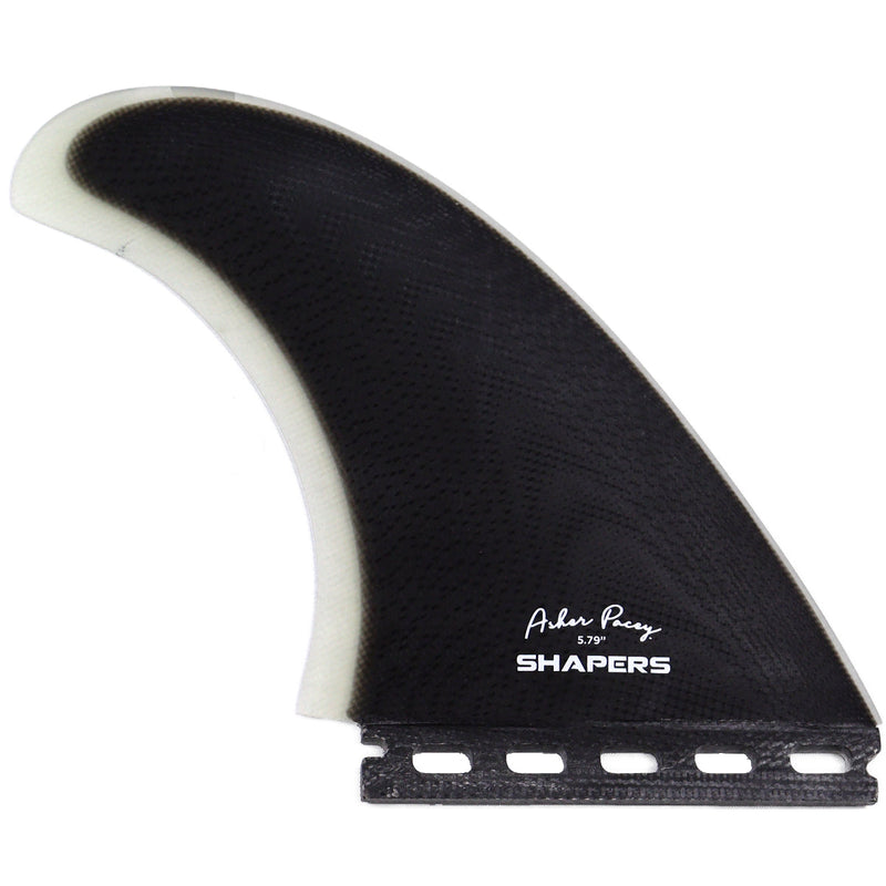 Load image into Gallery viewer, Shapers Asher Pacey Single Tab Twin + 1 Fin Set - 5.79" 10
