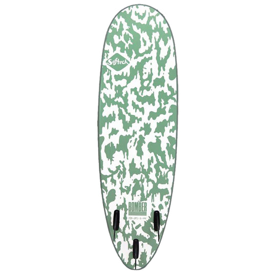 Softech Bomber 6'10 × 21 ½ × 3 Soft Surfboard - Smoke Green/White 2