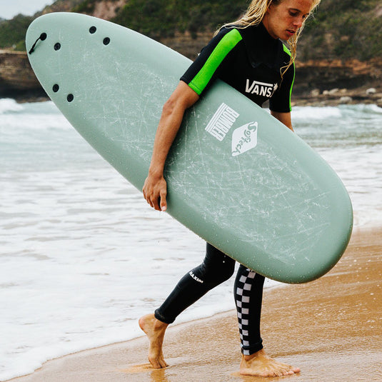 Softech Bomber 6'10 × 21 ½ × 3 Soft Surfboard - Gray/Dusty Red 8