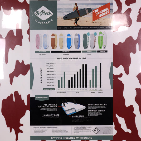 Softech Bomber 6'10 × 21 ½ × 3 Soft Surfboard - Gray/Dusty Red 5